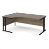 Maestro 25 left hand ergonomic desk 1800mm wide - black cantilever leg frame Nebraska Oak Top - MC18ELKNO