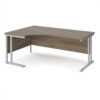 Maestro 25 left hand ergonomic desk 1800mm wide - silver cantilever leg frame Nebraska Oak Top - MC18ELSNO