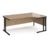 Maestro 25 right hand ergonomic desk 1800mm wide - black cantilever leg frame Kendal Oak Top - MC18ERKKO