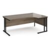 Maestro 25 right hand ergonomic desk 1800mm wide - black cantilever leg frame Nebraska Oak Top - MC18ERKNO