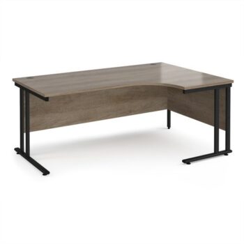 Maestro 25 right hand ergonomic desk 1800mm wide - black cantilever leg frame Nebraska Oak Top - MC18ERKNO