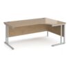 Maestro 25 right hand ergonomic desk 1800mm wide - silver cantilever leg frame Kendal Oak Top - MC18ERSKO
