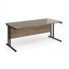 Maestro 25 straight desk 1800mm x 800mm - black cantilever leg frame Nebraska Oak Top - MC18KNO