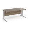 Maestro 25 straight desk 1800mm x 800mm - silver cantilever leg frame Nebraska Oak Top - MC18SNO