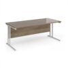 Maestro 25 straight desk 1800mm x 800mm - white cantilever leg frame Nebraska Oak Top - MC18WHNO