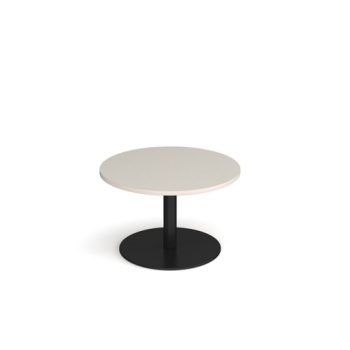 Monza circular coffee table with flat round black base 800mm - Light Grey - MCC800-K-LG