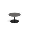 Monza circular coffee table with flat round black base 800mm - Onyx Grey - MCC800-K-OG