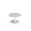Monza circular coffee table with flat round white base 800mm - Light Grey - MCC800-WH-LG