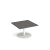 Monza circular coffee table with flat round white base 800mm - Onyx Grey - MCC800-WH-OG