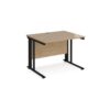 Maestro 25 straight desk 1000mm x 800mm - black cable managed leg frame Kendal top - MCM10KKO