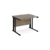 Maestro 25 straight desk 1000mm x 800mm - black cable managed leg frame Nebraska top - MCM10KNO