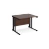 Maestro 25 straight desk 1000mm x 800mm - black cable managed leg frame Walnut top - MCM10KW