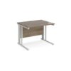 Maestro 25 straight desk 1000mm x 800mm - white cable managed leg frame Nebraska top - MCM10WHNO