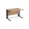 Maestro 25 straight desk 1200mm x 800mm - black cable managed leg frame Beech top - MCM12KB