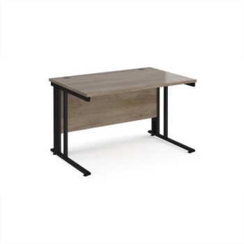 Maestro 25 straight desk 1200mm x 800mm - black cable managed leg frame Nebraska top - MCM12KNO