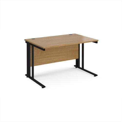 Maestro 25 straight desk 1200mm x 800mm - black cable managed leg frame Oak Top - MCM12KO