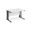 Maestro 25 straight desk 1200mm x 800mm - black cable managed leg frame White Top - MCM12KWH
