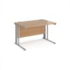 Maestro 25 straight desk 1200mm x 800mm - silver cable managed leg frame Beech top - MCM12SB