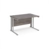 Maestro 25 straight desk 1200mm x 800mm - silver cable managed leg frame Grey Oak Top - MCM12SGO