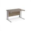 Maestro 25 straight desk 1200mm x 800mm - silver cable managed leg frame Nebraska top - MCM12SNO