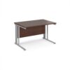 Maestro 25 straight desk 1200mm x 800mm - silver cable managed leg frame Walnut top - MCM12SW