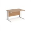 Maestro 25 straight desk 1200mm x 800mm - white cable managed leg frame Beech top - MCM12WHB