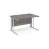 Maestro 25 straight desk 1200mm x 800mm - white cable managed leg frame Grey Oak Top - MCM12WHGO