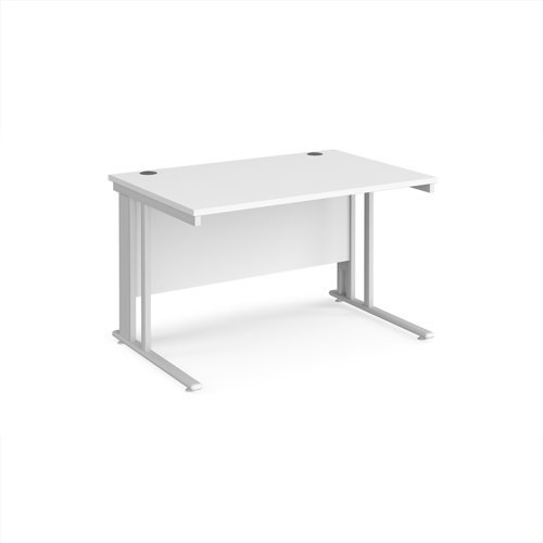 Maestro 25 straight desk 1200mm x 800mm - white cable managed leg frame White Top - MCM12WHWH