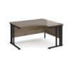 Maestro 25 right hand ergonomic desk 1400mm wide - black cable managed leg frame Nebraska Oak Top - MCM14ERKNO