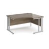 Maestro 25 right hand ergonomic desk 1400mm wide - silver cable managed leg frame Nebraska Oak Top - MCM14ERSNO