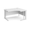 Maestro 25 right hand ergonomic desk 1400mm wide - white cable managed leg frame White Top - MCM14ERWHWH