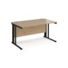 Maestro 25 straight desk 1400mm x 800mm - black cable managed leg frame Kendal top - MCM14KKO