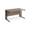 Maestro 25 straight desk 1400mm x 800mm - black cable managed leg frame Nebraska top - MCM14KNO