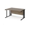 Maestro 25 left hand wave desk 1400mm wide - black cable managed leg frame Nebraska Oak Top - MCM14WLKNO