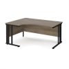 Maestro 25 left hand ergonomic desk 1600mm wide - black cable managed leg frame Nebraska Oak Top - MCM16ELKNO