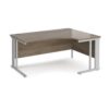 Maestro 25 right hand ergonomic desk 1600mm wide - silver cable managed leg frame Nebraska Oak Top - MCM16ERSNO