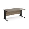 Maestro 25 straight desk 1600mm x 800mm - black cable managed leg frame Nebraska top - MCM16KNO