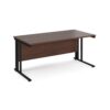 Maestro 25 straight desk 1600mm x 800mm - black cable managed leg frame Walnut top - MCM16KW