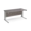 Maestro 25 straight desk 1600mm x 800mm - silver cable managed leg frame Grey Oak Top - MCM16SGO