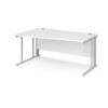 Maestro 25 left hand wave desk 1600mm wide - white cable managed leg frame White Top - MCM16WLWHWH