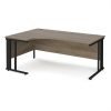 Maestro 25 left hand ergonomic desk 1800mm wide - black cable managed leg frame Nebraska Oak Top - MCM18ELKNO