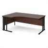 Maestro 25 left hand ergonomic desk 1800mm wide - black cable managed leg frame Walnut top - MCM18ELKW