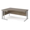 Maestro 25 left hand ergonomic desk 1800mm wide - silver cable managed leg frame Nebraska Oak Top - MCM18ELSNO