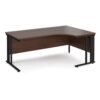 Maestro 25 right hand ergonomic desk 1800mm wide - black cable managed leg frame Walnut top - MCM18ERKW
