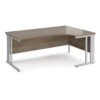 Maestro 25 right hand ergonomic desk 1800mm wide - silver cable managed leg frame Nebraska Oak Top - MCM18ERSNO