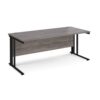 Maestro 25 straight desk 1800mm x 800mm - black cable managed leg frame Grey Oak Top - MCM18KGO