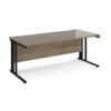 Maestro 25 straight desk 1800mm x 800mm - black cable managed leg frame Nebraska top - MCM18KNO