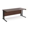 Maestro 25 straight desk 1800mm x 800mm - black cable managed leg frame Walnut top - MCM18KW