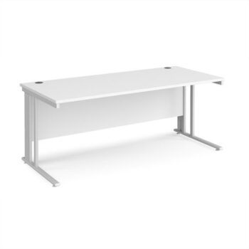 Maestro 25 straight desk 1800mm x 800mm - white cable managed leg frame White Top - MCM18WHWH