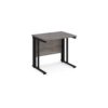 Maestro 25 straight desk 800mm x 600mm - black cable managed leg frame Grey Oak Top - MCM608KGO